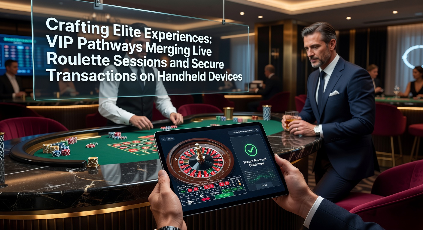 VIP-Spieler nutzen sichere mobile Transaktionen während einer Live-Roulette-Session auf einem Handheld-Gerät