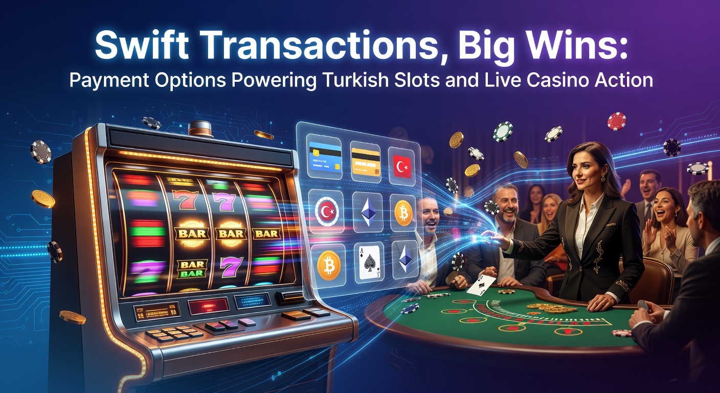 Dynamisches Bild von rotierenden Slot-Maschinen und blitzschnellen Zahlungstransaktionen in einem türkischen Online-Casino-Ambiente